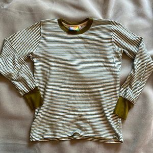Big Bud press honeycomb thermal long sleeve striped shirt small